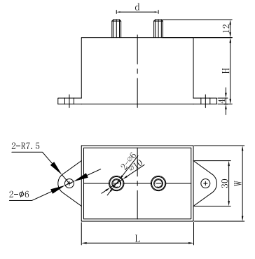 CBB15 Welding Inverter Dc Filter Capacitor Outline Drawing